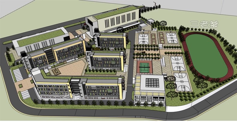图片[57]-草图大师模型SU园林景观设计 公园广场小区学校室外SketchUp素材-大怪兽分享