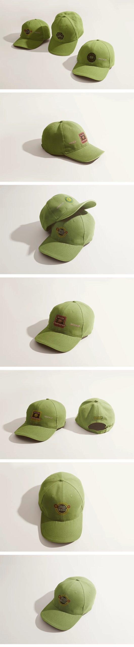 图片[3]-26款太阳帽遮阳帽棒球帽鸭舌帽子智能贴图样机PSD设计素材模板-大怪兽分享
