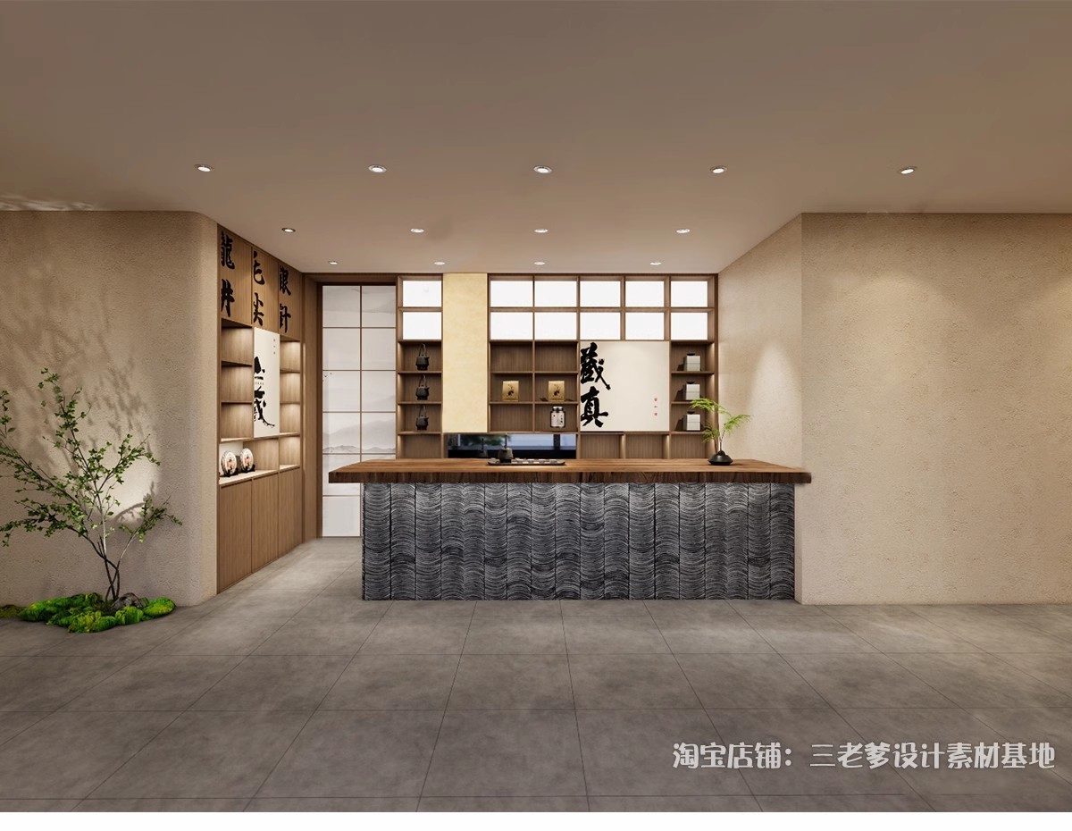 图片[17]-茶艺馆SU模型库新中式茶文化体验馆展厅茶室制茶炒茶加工装置雕塑-大怪兽分享