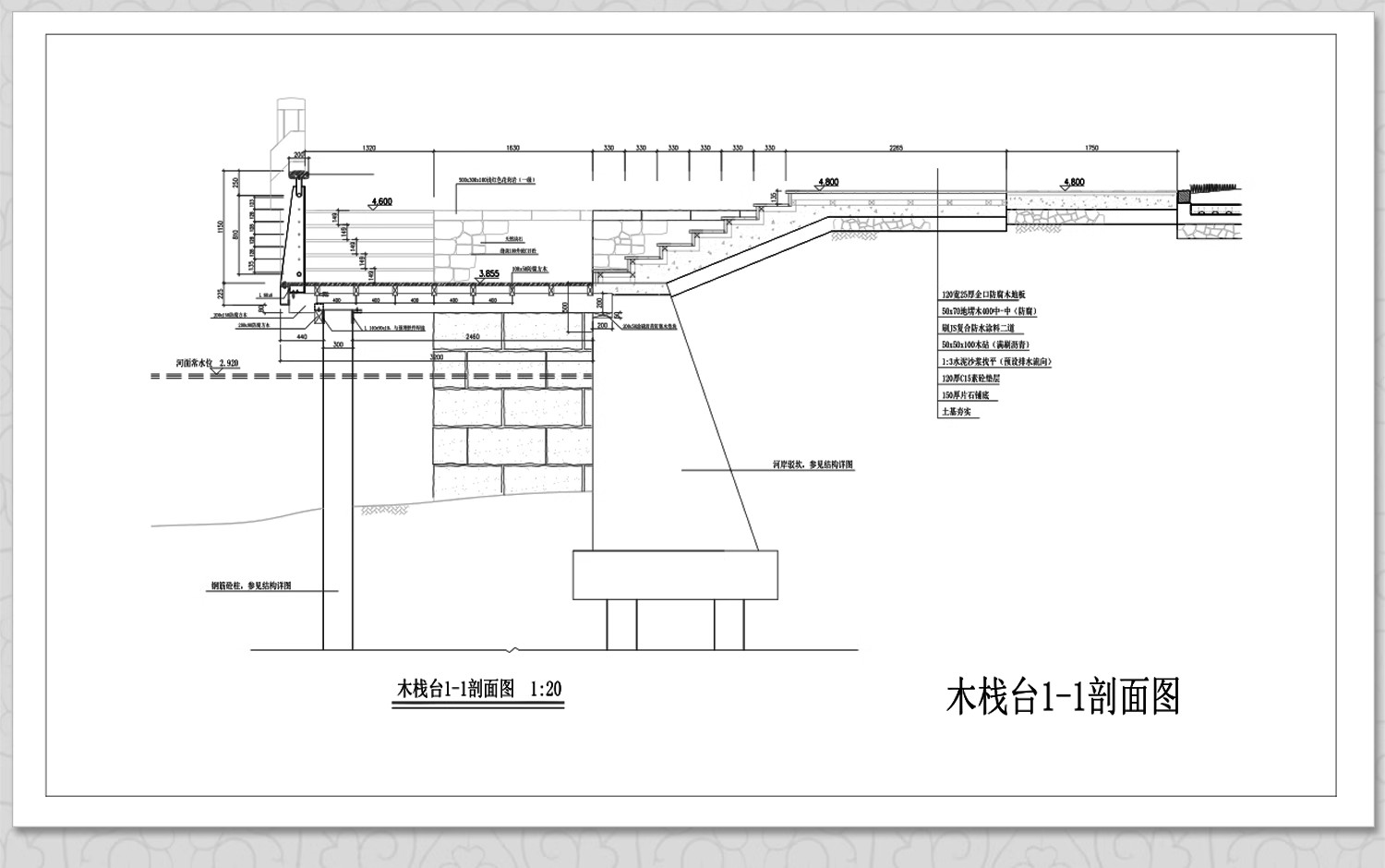 图片[17]-栈道栈台CAD施工图库 观景园林亲水平台水上木头栈桥滨水湿地公园-大怪兽分享