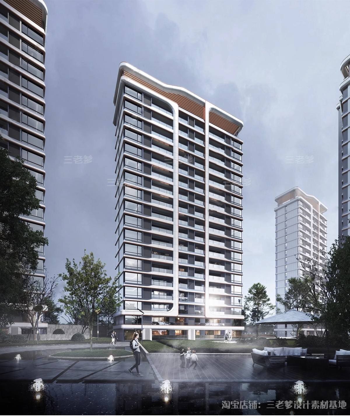 图片[17]-居住区住宅建筑SU模型 高层大平层小区景观规划设计草图大师素材-大怪兽分享