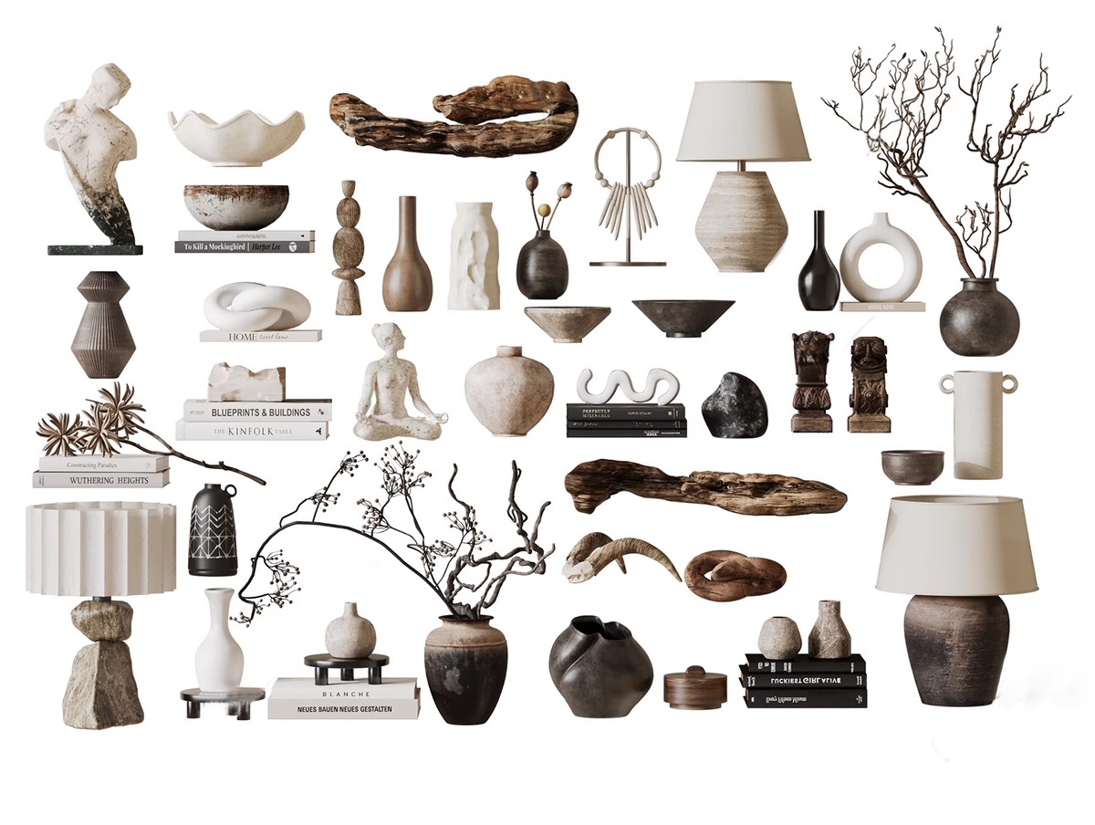 图片[17]-新中式日式原木风民宿室内软装陈设装饰品摆件草图大师SU模型素材-大怪兽分享