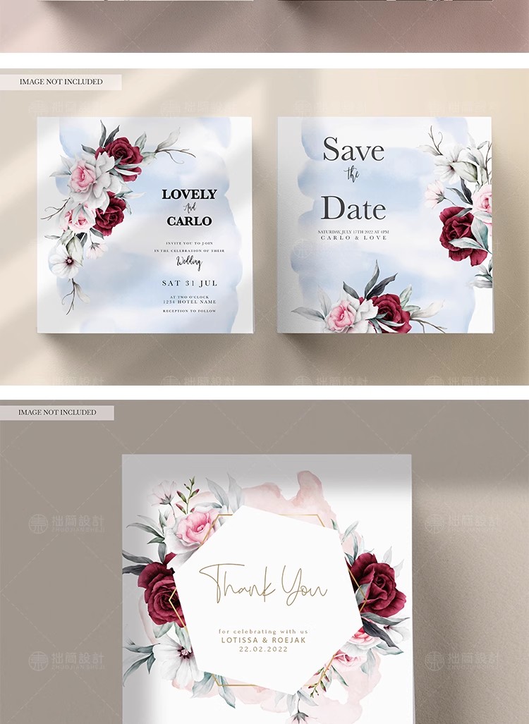 图片[17]-简约手绘水彩花朵植物请柬卡片邀请函贺卡背景海报PSD设计素材图-大怪兽分享