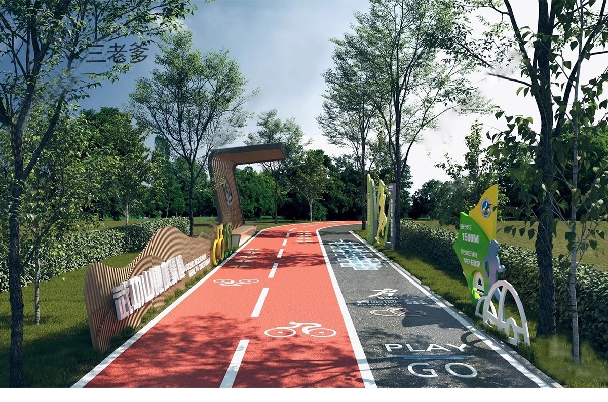 图片[17]-人行道步行道塑胶跑道su模型健身绿道骑行景观道路公园游草图大师-大怪兽分享