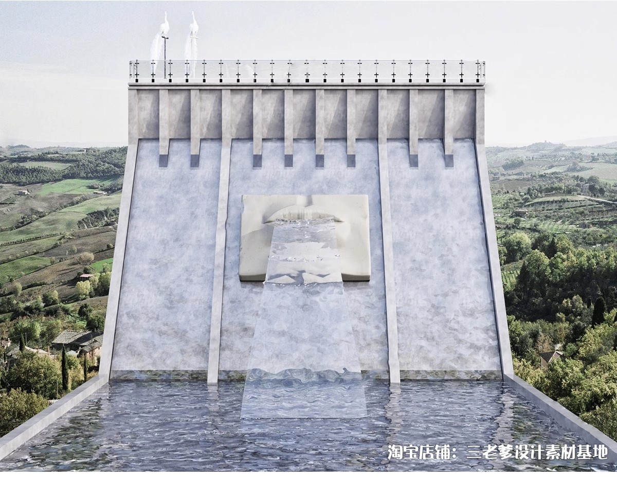 图片[18]-水库水坝su模型现代水利工程水闸发电站河流水电站堤坝草图大师-大怪兽分享