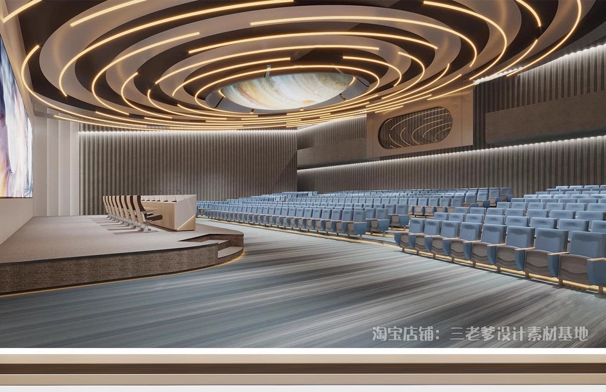 图片[18]-会议室报告大厅阶梯教室3d模型 现代工装大型汇报报告厅演播3Dmax-大怪兽分享