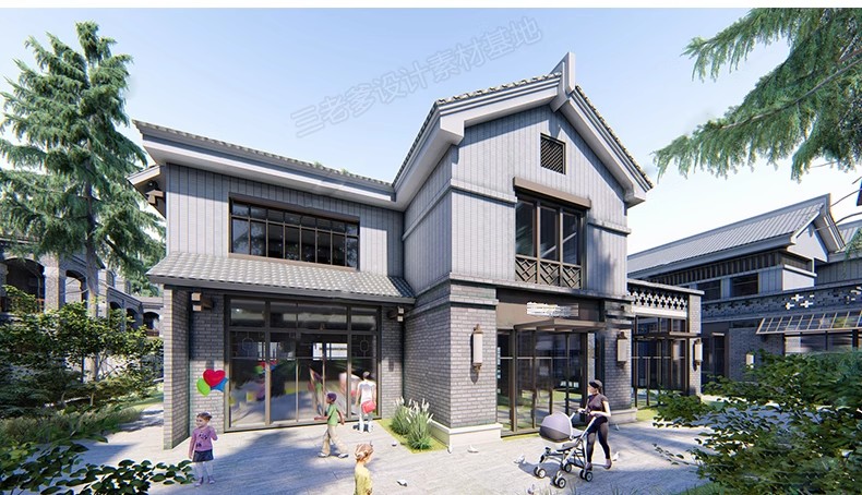 图片[17]-老上海民国风海派风格SU模型石库门中式岭南商业街步行街商铺店铺-大怪兽分享