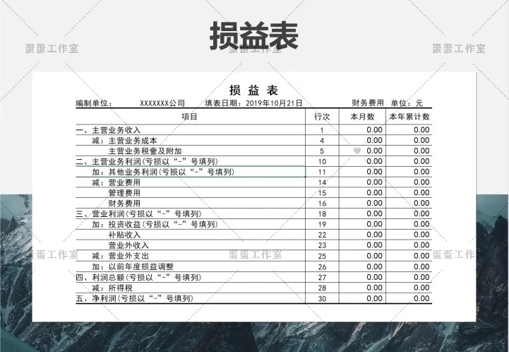 图片[15]-公司损益表明细统计汇总分析比较清算餐饮年度预算负债excel模板-大怪兽分享