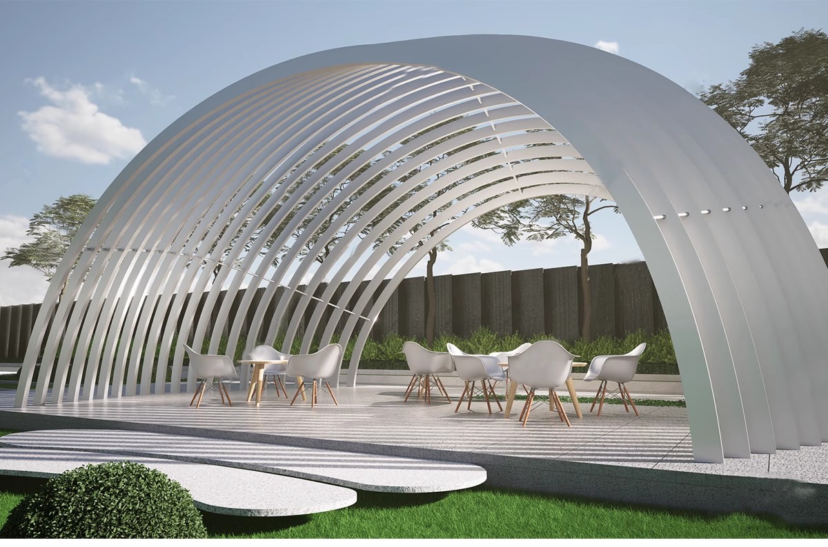 图片[18]-异形弧形廊架SU模型公园亭子广场休闲亭长廊景观构筑廊架SketchUp-大怪兽分享