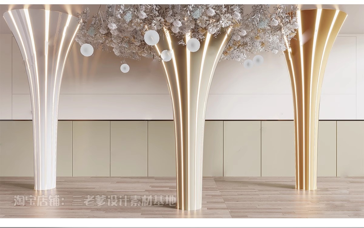 图片[19]-异形柱子装饰柱包柱造型柱现代工业风景观构架柱SU模型库草图大师-大怪兽分享
