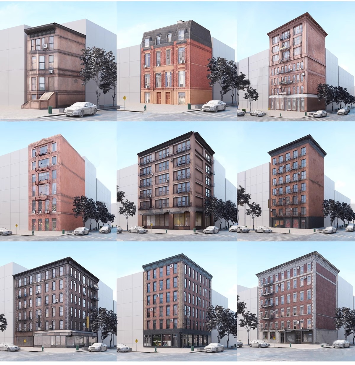 图片[19]-现代城市建筑配楼规划街道老城区住宅写字楼高层建筑群配景su模型-大怪兽分享