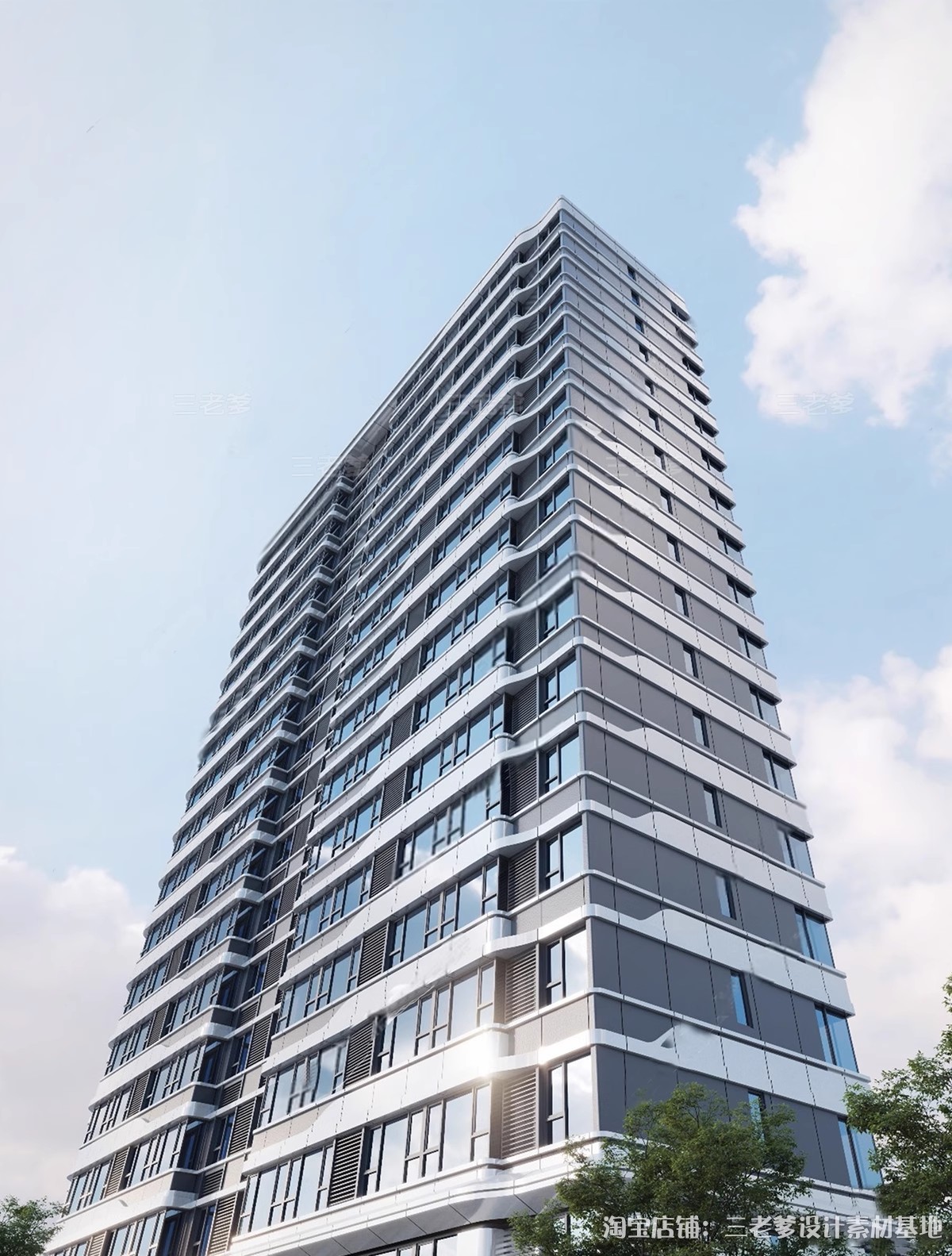 图片[19]-居住区住宅建筑SU模型 高层大平层小区景观规划设计草图大师素材-大怪兽分享