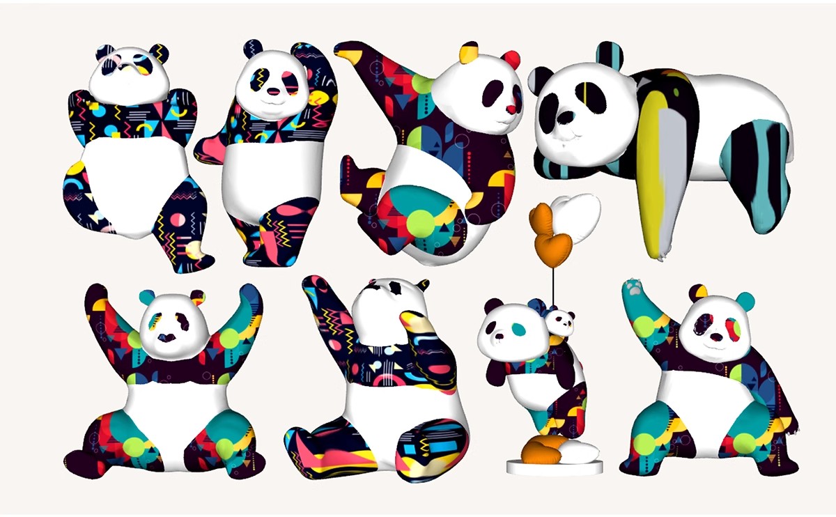 图片[19]-商业街卡通动物雕塑su模型商业广场公园景观小品熊猫麋鹿草图大师-大怪兽分享