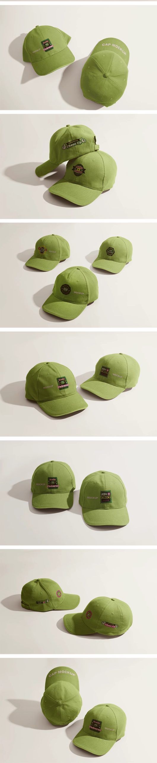 图片[6]-26款太阳帽遮阳帽棒球帽鸭舌帽子智能贴图样机PSD设计素材模板-大怪兽分享