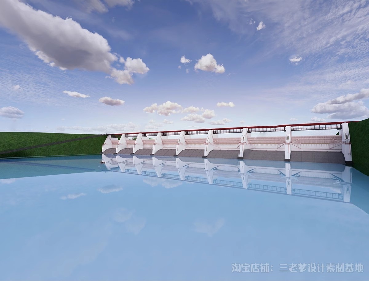 图片[20]-水库水坝su模型现代水利工程水闸发电站河流水电站堤坝草图大师-大怪兽分享