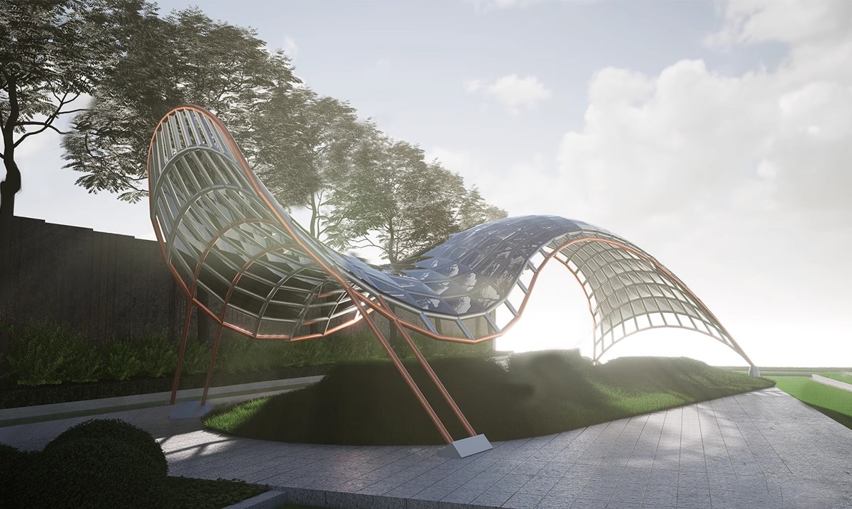 图片[19]-异形弧形廊架SU模型公园亭子广场休闲亭长廊景观构筑廊架SketchUp-大怪兽分享