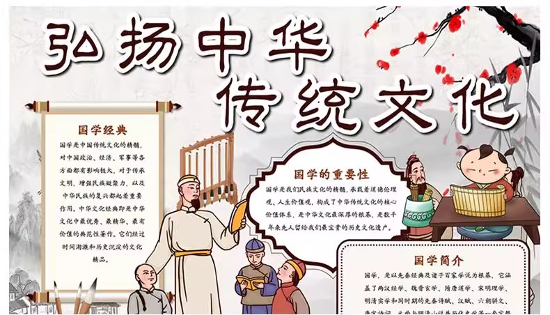 图片[20]-传统文化小报手抄报电子版a4弘扬民族精神美德国学京剧琴棋书画a3-大怪兽分享