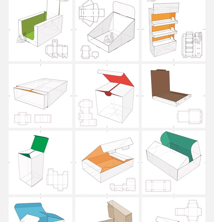 图片[11]-纸盒礼盒包装盒刀版展开图异形纸箱结构刀模效果图设计AI矢量素材-大怪兽分享