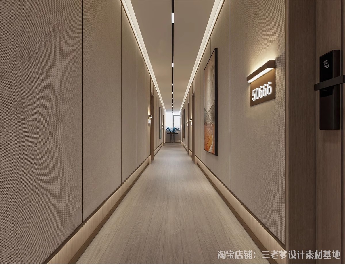 图片[20]-过道走廊su模型现代新中式工装酒店公司办公餐饮空间场景草图大师-大怪兽分享