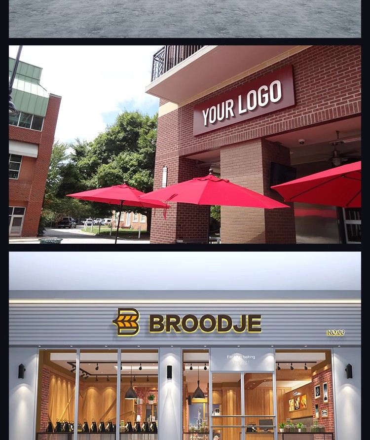 图片[4]-餐饮咖啡服装实体店门头标志招牌VI展示贴图样机PSD设计素材模板-大怪兽分享