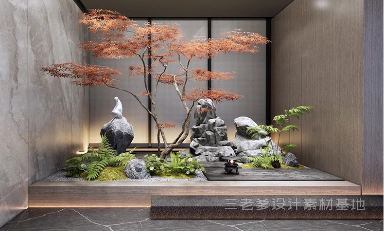 图片[21]-禅意新中式日式佛像和尚雕塑庭院假山景墙景观小品SU模型sketchup-大怪兽分享