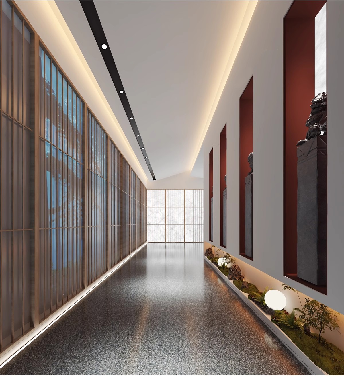 图片[21]-过道走廊su模型现代新中式工装酒店公司办公餐饮空间场景草图大师-大怪兽分享
