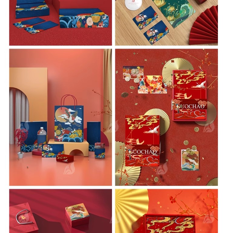 图片[11]-中式文创样机国风国风礼盒包装效果展示智能PSD贴图设计模板素材-大怪兽分享