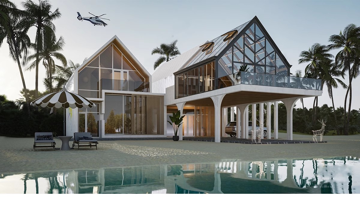 图片[21]-玻璃阳光房SU模型 现代家装别墅庭院封阳台露台屋顶设计草图大师-大怪兽分享