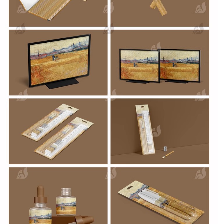 图片[8]-美术馆艺术品牌文具包装VI文创产品周边提案3D样机PSD设计素材ps-大怪兽分享