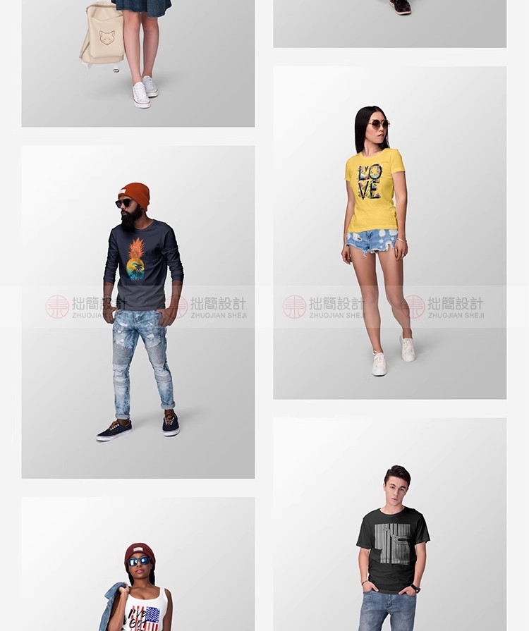 图片[5]-198款服装设计品牌VI短袖T恤效果图预览智能贴图样机PSD素材模板-大怪兽分享