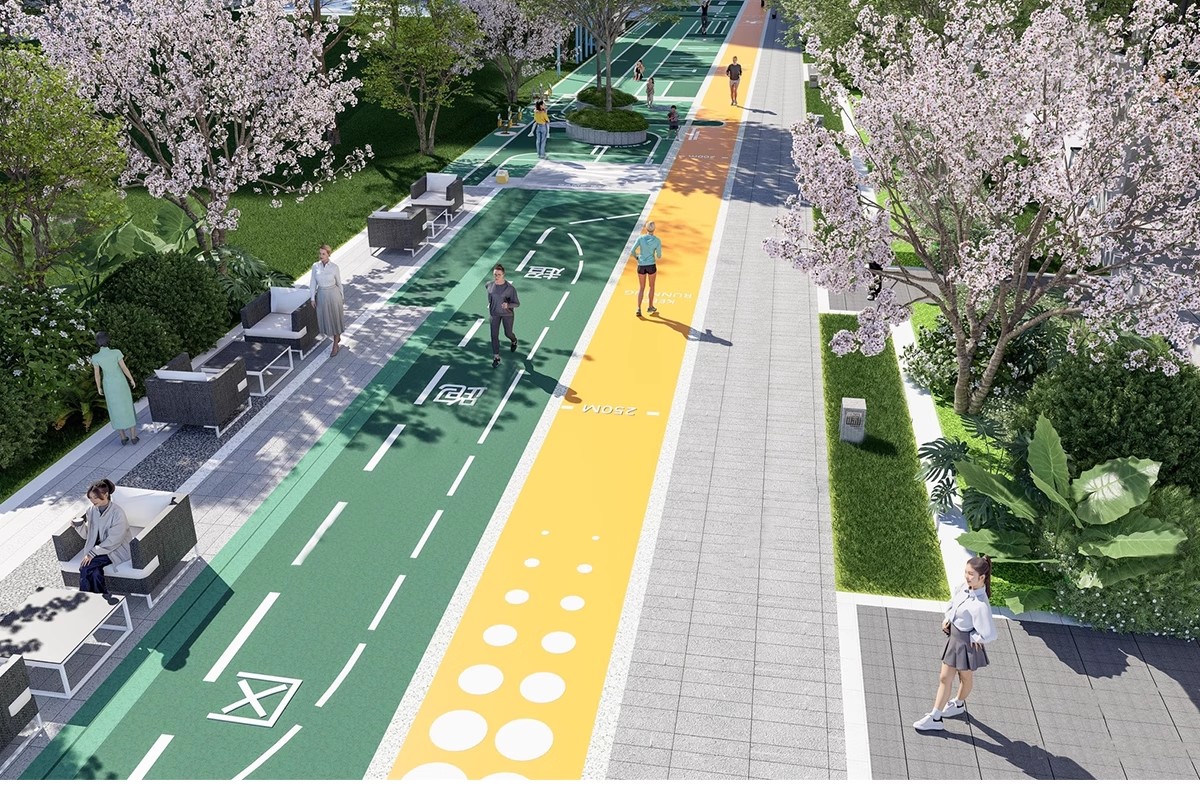 图片[22]-人行道步行道塑胶跑道su模型健身绿道骑行景观道路公园游草图大师-大怪兽分享