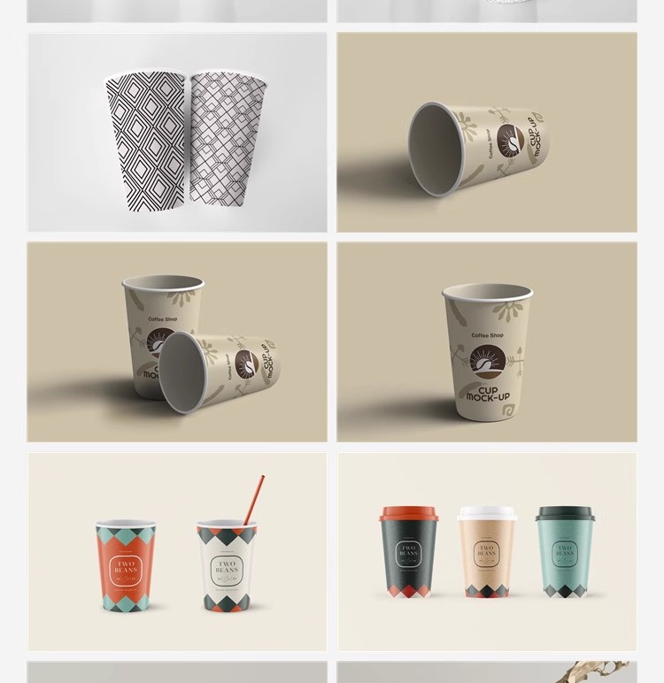 图片[9]-奶茶咖啡杯子文创环保纸杯场景样机VI展示图效果psd设计素材模板-大怪兽分享