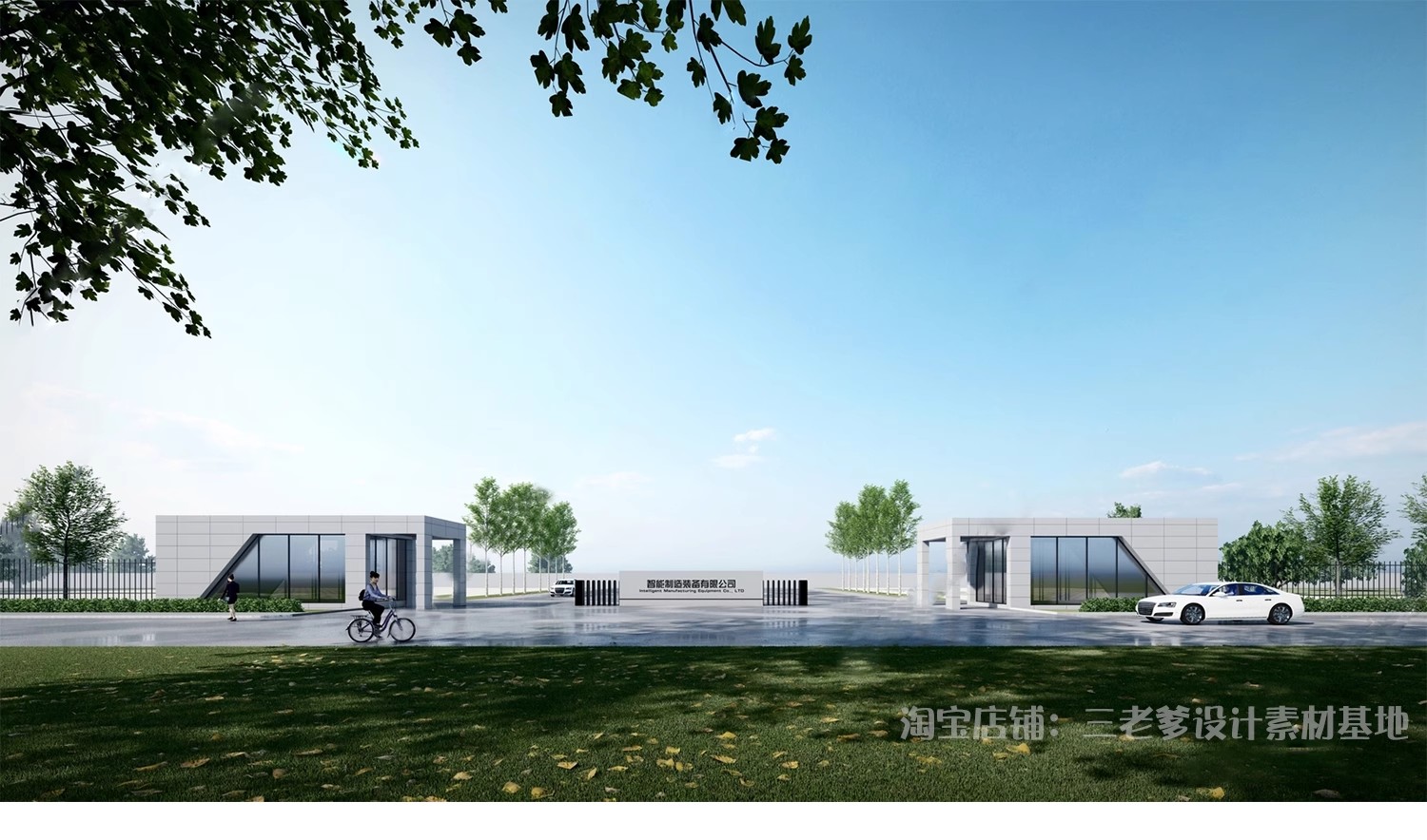 图片[23]-厂区学校入口大门SU模型工业区产业园医院单位小区草图大师素材-大怪兽分享