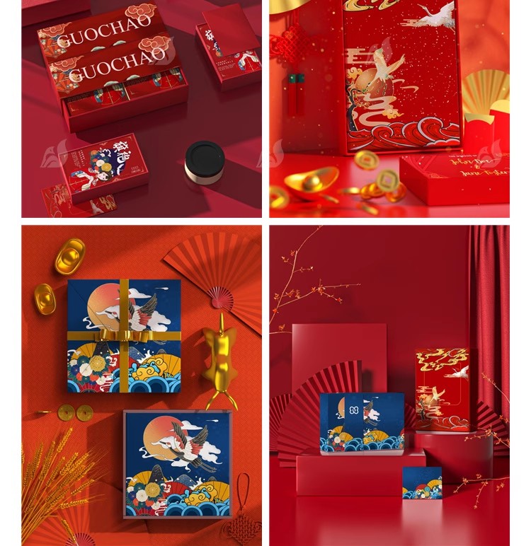 图片[12]-中式文创样机国风国风礼盒包装效果展示智能PSD贴图设计模板素材-大怪兽分享