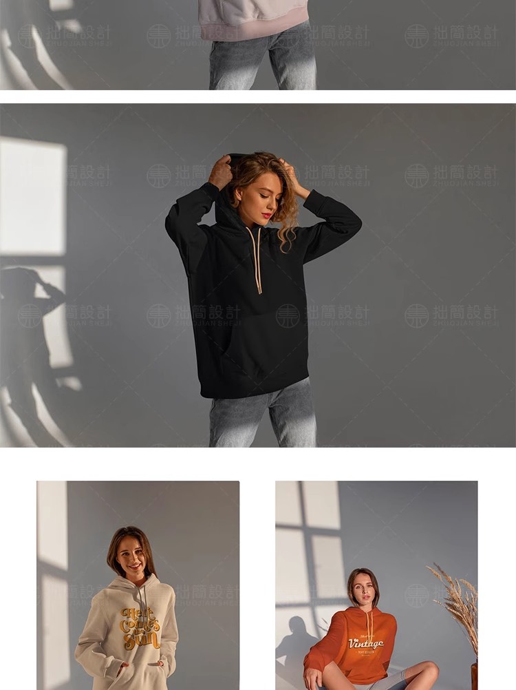 图片[5]-14款时尚服装品牌VI女性连帽衫卫衣印花图案展示样机PSD设计素材-大怪兽分享