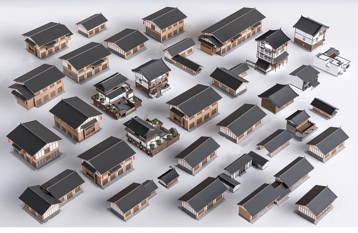 图片[24]-现代城市建筑配楼规划街道老城区住宅写字楼高层建筑群配景su模型-大怪兽分享