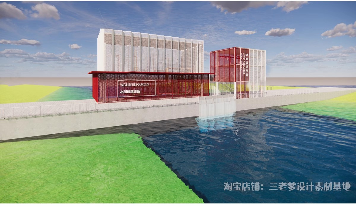 图片[24]-水库水坝su模型现代水利工程水闸发电站河流水电站堤坝草图大师-大怪兽分享