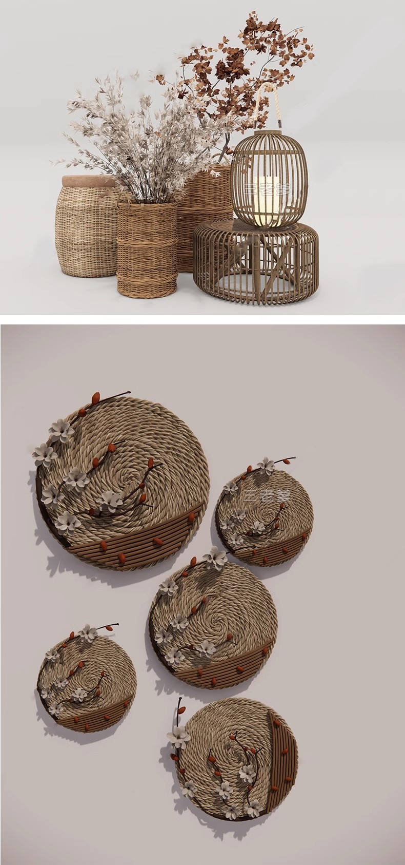 图片[24]-新中式日式原木风民宿室内软装陈设装饰品摆件草图大师SU模型素材-大怪兽分享