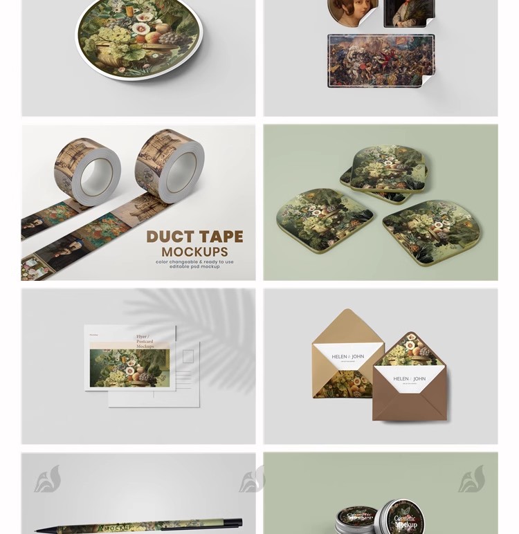 图片[10]-文创提案书包口罩艺术品牌VI应用周边设计作品展示样机PSD素材PS-大怪兽分享