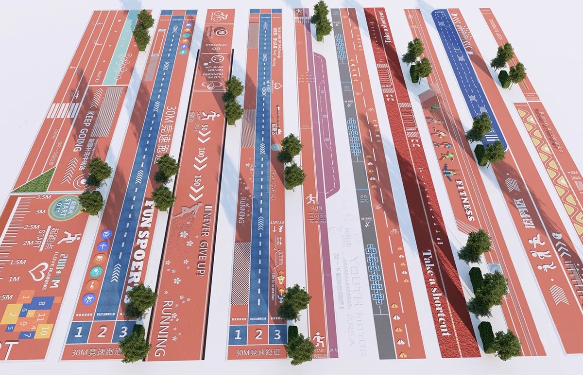 图片[24]-人行道步行道塑胶跑道su模型健身绿道骑行景观道路公园游草图大师-大怪兽分享