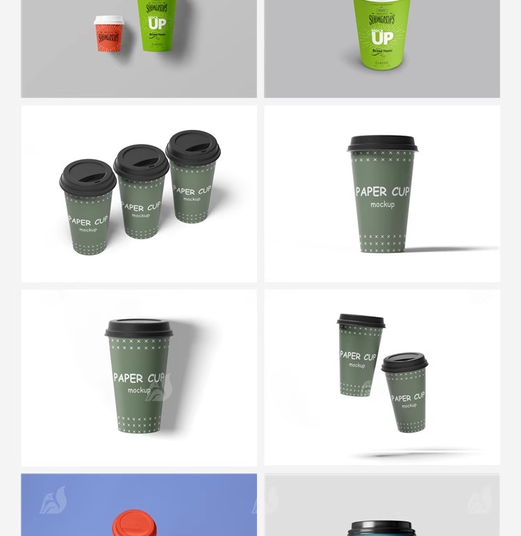 图片[11]-奶茶咖啡杯子文创环保纸杯场景样机VI展示图效果psd设计素材模板-大怪兽分享