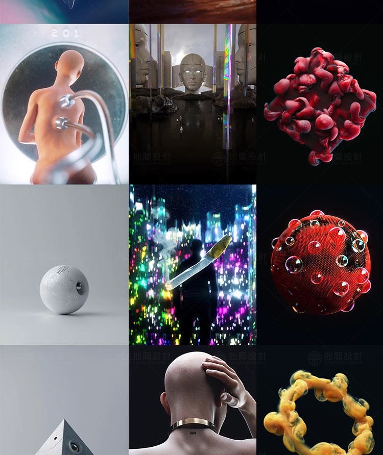 图片[3]-C-01创意C4D渲染模型高级质感科幻场景C4D工程预设源文件设计素材-大怪兽分享