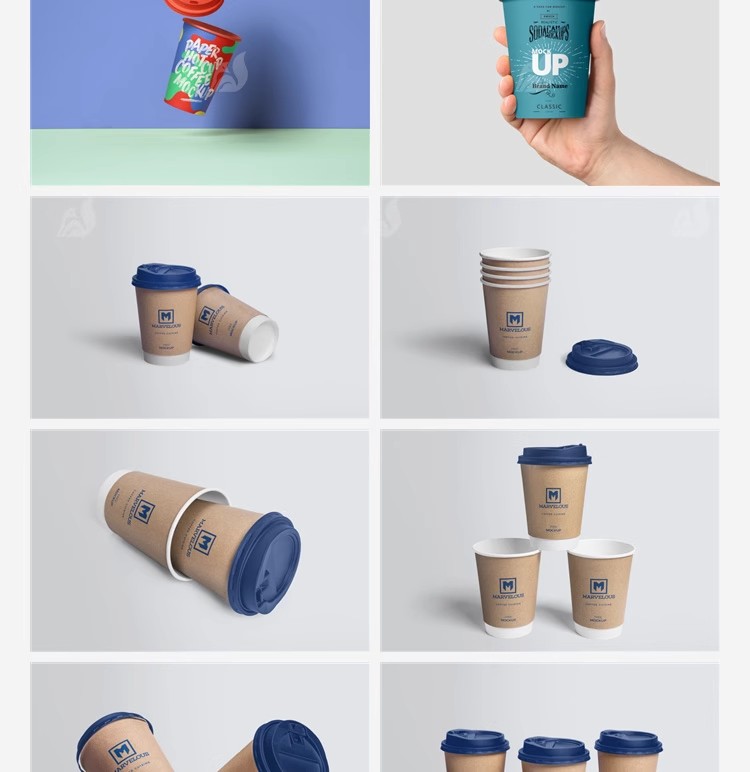 图片[12]-奶茶咖啡杯子文创环保纸杯场景样机VI展示图效果psd设计素材模板-大怪兽分享