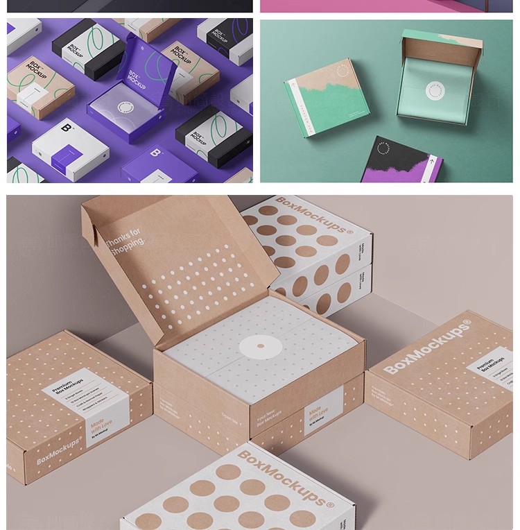 图片[8]-22款翻盖礼品盒飞机盒快递包装纸盒效果展示样机PSD设计素材模板-大怪兽分享
