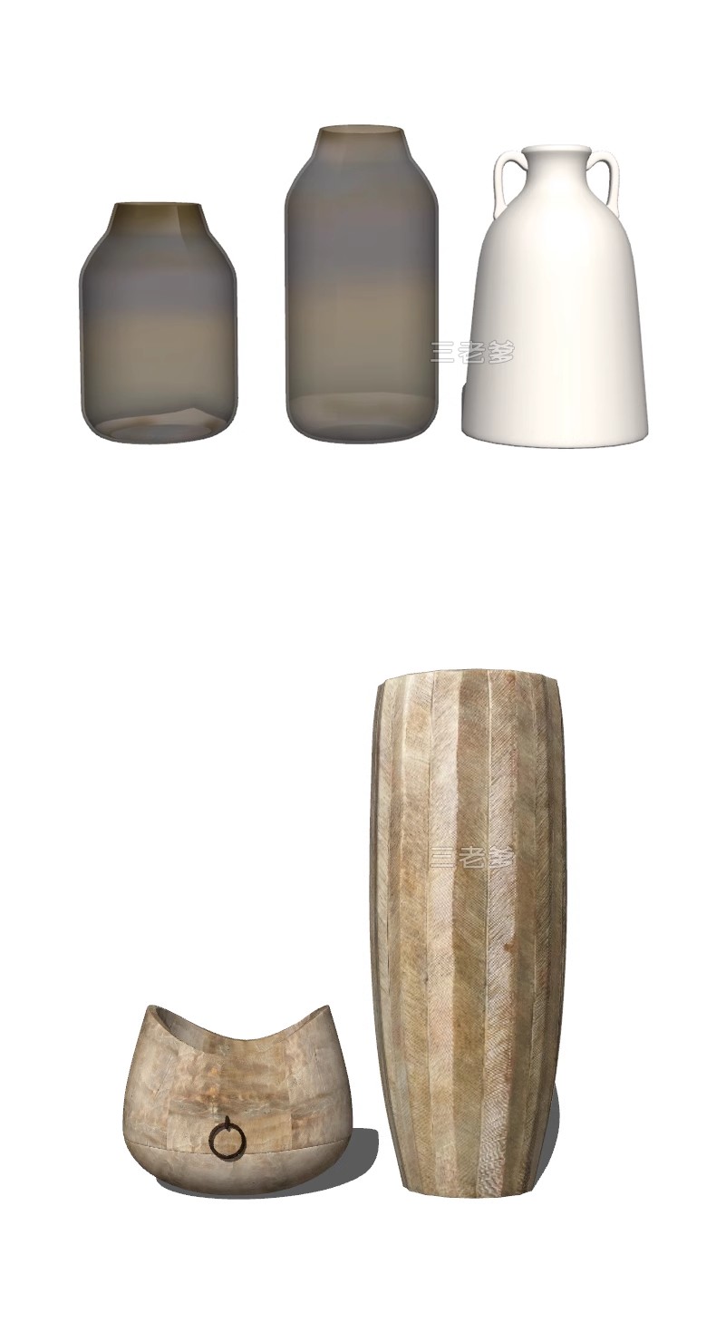 图片[26]-新中式日式原木风民宿室内软装陈设装饰品摆件草图大师SU模型素材-大怪兽分享