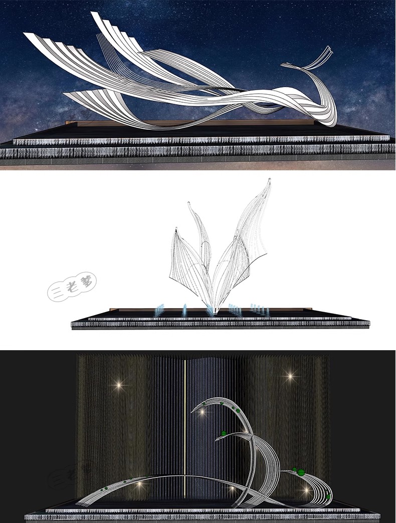 图片[26]-波浪曲线编织现代艺术装置异形线条雕塑景观小品入口水景SU模型-大怪兽分享