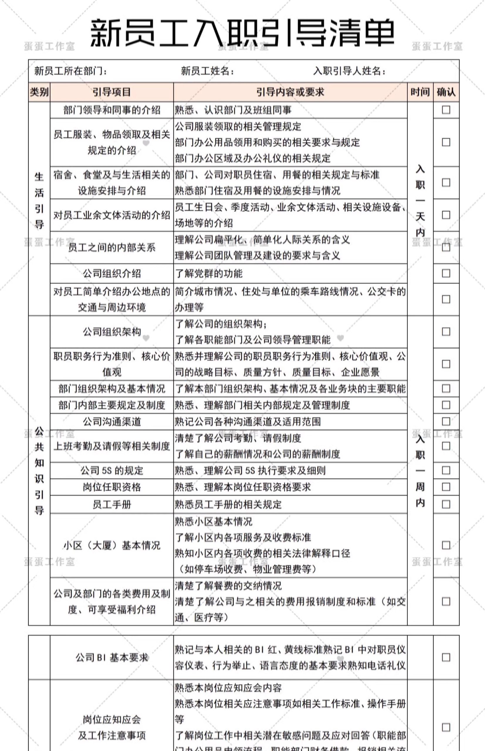 图片[23]-公司新员工入厂入职须知承诺书登记表管理制度酒店引导手册培训-大怪兽分享