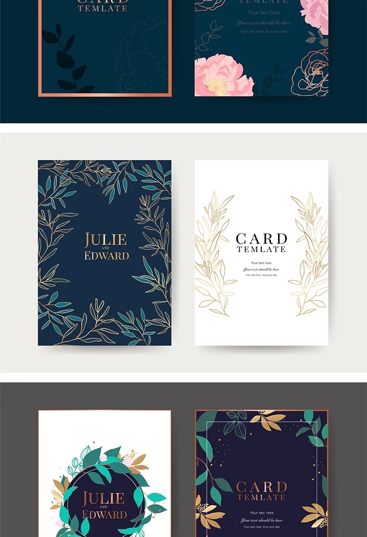 图片[8]-YQ-18生日贺卡邀请函卡片植物叶子框架花纹底纹ai矢量设计素材图-大怪兽分享