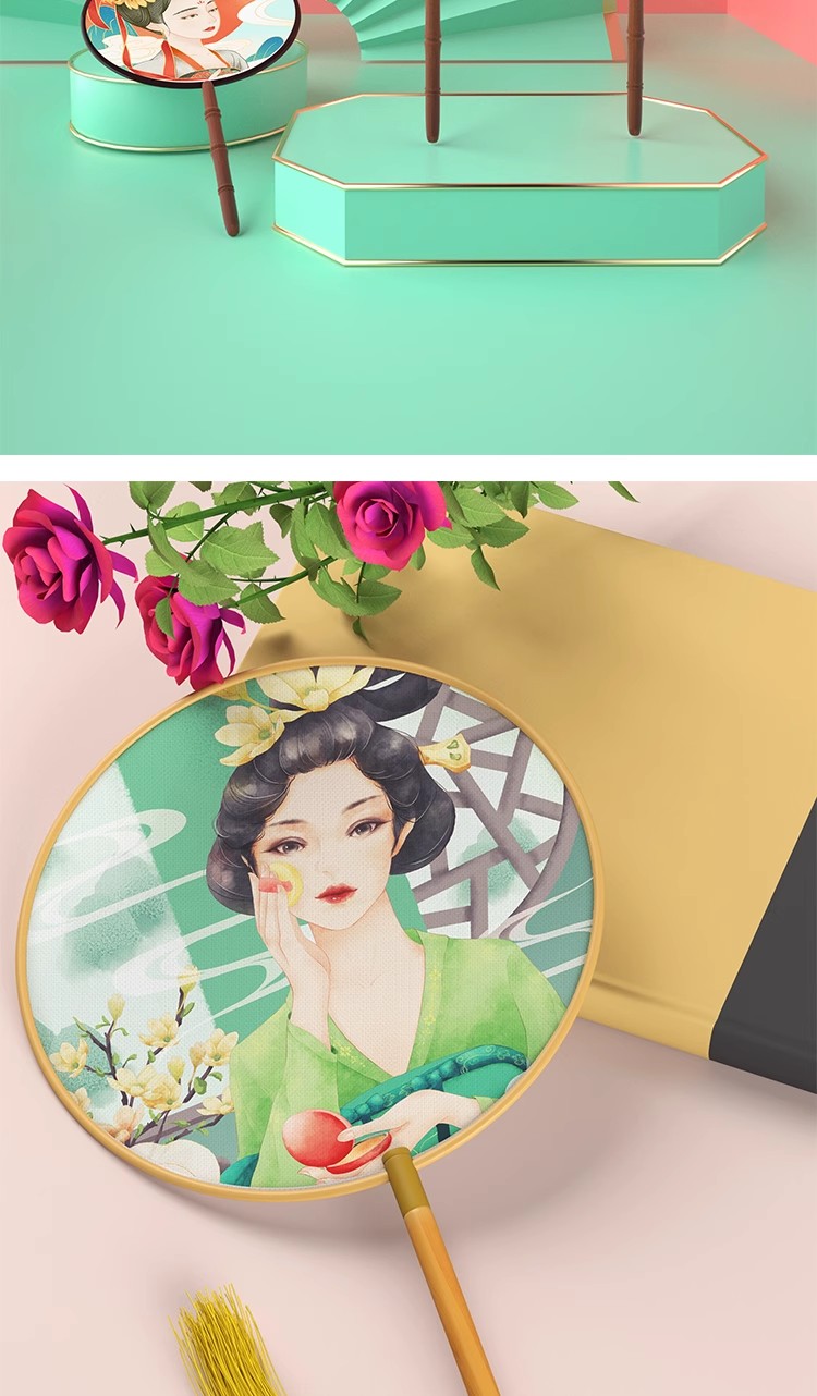 图片[15]-中式国潮传统风格扇子纸扇团扇文创vi智能贴图样机PS设计素材模板-大怪兽分享