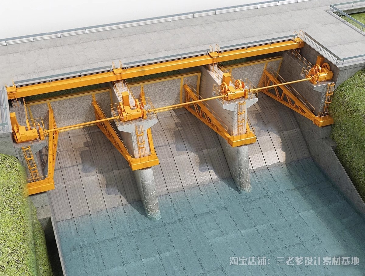 图片[27]-水库水坝su模型现代水利工程水闸发电站河流水电站堤坝草图大师-大怪兽分享